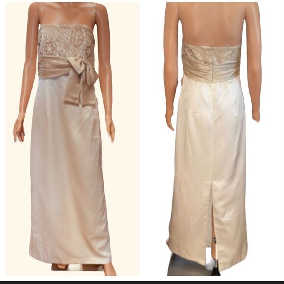 Nine 2 Nine Strapless Lace & Satin Long Gown Size 10 NWT - Picture 1 of 14